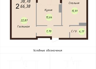 2-ком. квартира на продажу, 69.3 м2, Ярославль, Силикатное шоссе, 17, ЖК Ярославль Сити