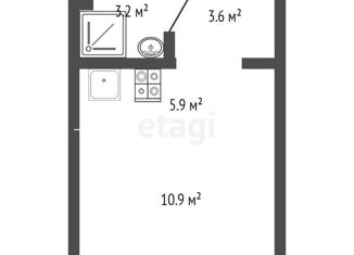 Продам квартиру студию, 23.6 м2, Тюмень, Полевая улица, 117к4