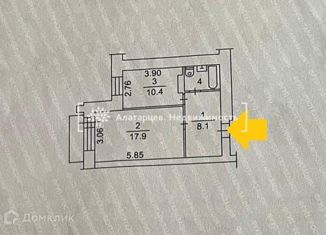 1-комнатная квартира на продажу, 39.9 м2, Томск, улица Мокрушина, 20/2