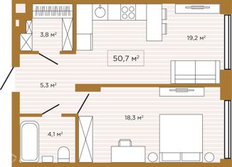 Продаю квартиру студию, 50.7 м2, Новосибирск, улица Чаплыгина, 54, улица Чаплыгина