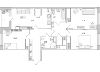 Продажа 3-ком. квартиры, 90.07 м2, Санкт-Петербург, Белоостровская улица, 10к1, метро Лесная