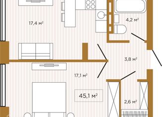 Продается квартира студия, 45.1 м2, Новосибирск, улица Чаплыгина, 54, метро Площадь Ленина
