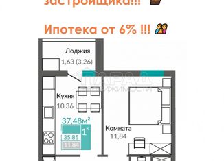 Продается 1-ком. квартира, 37.48 м2, Симферополь, улица Александра Захарченко, Киевский район