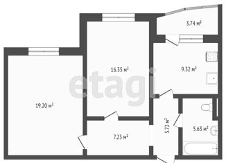 Продам 2-комнатную квартиру, 62.4 м2, Тюмень, Кремлёвская улица, 85к1, Калининский округ