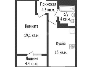 Продаю 1-комнатную квартиру, 42.4 м2, Краснодар, Питерская улица, 40к1, ЖК Новелла