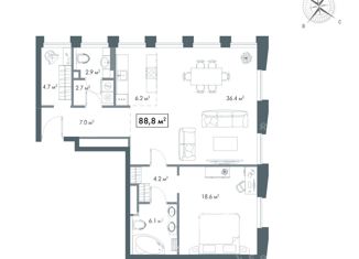 Продам двухкомнатную квартиру, 88 м2, Москва, Красная площадь, метро Площадь Революции