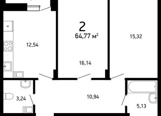 Продается 2-ком. квартира, 65 м2, Нижний Новгород, улица Героя Советского Союза Сафронова, 13к1, метро Заречная