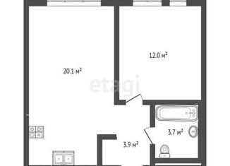 Продажа 1-комнатной квартиры, 39.7 м2, Тюмень, ЖК Озёрный Парк