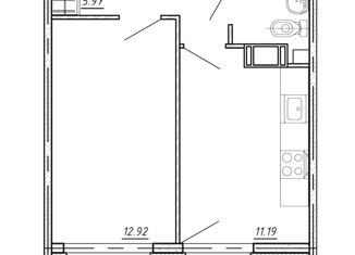 Продаю 1-ком. квартиру, 35.92 м2, Кудрово, проспект Строителей, 16, ЖК Геометрия