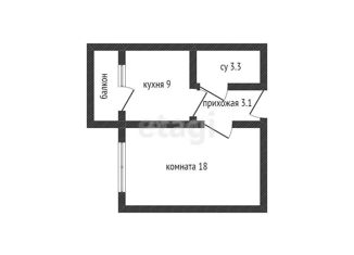 Однокомнатная квартира на продажу, 32.1 м2, Краснодар, улица имени Сергея Есенина, 129, ЖК Лучезарный