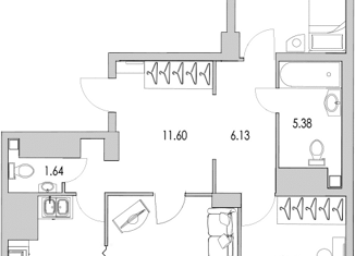 Продам трехкомнатную квартиру, 91.9 м2, Санкт-Петербург, улица Кустодиева, 7к1