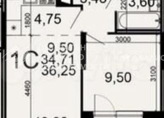 Продам 1-ком. квартиру, 36.25 м2, Рязань, улица Зубковой, 27к6, район Песочня