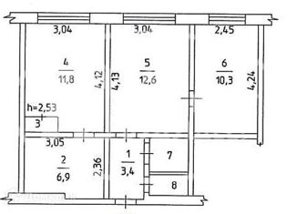 Трехкомнатная квартира на продажу, 56 м2, Добрянка, улица Лизы Чайкиной, 26