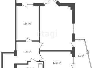 Двухкомнатная квартира на продажу, 82.2 м2, Алушта, улица Ленина, 24/2