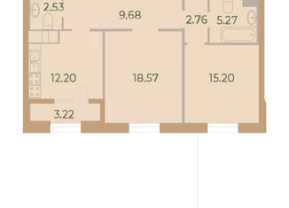 Продаю двухкомнатную квартиру, 67.9 м2, Санкт-Петербург, метро Крестовский остров, Петровский проспект, 9