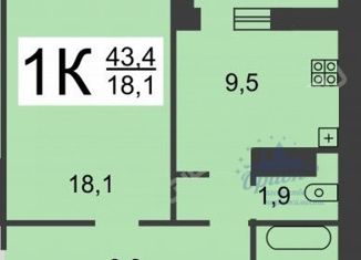 1-комнатная квартира на продажу, 43 м2, Нижний Новгород, Бурнаковская улица, 57, метро Бурнаковская