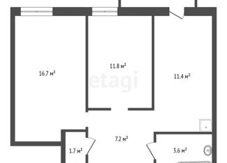 Продам 2-комнатную квартиру, 50.9 м2, Красноярск, Соколовская улица, 76А, жилой район Солнечный