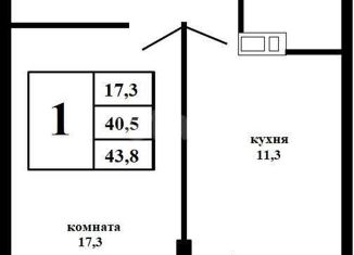 Продается 1-комнатная квартира, 40.5 м2, Краснодар, Адмиралтейский бульвар, 3к3, Прикубанский округ