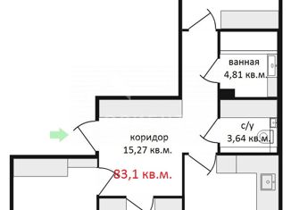 Продается трехкомнатная квартира, 83 м2, Екатеринбург, улица Чайковского, 68