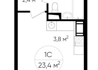 Продаю квартиру студию, 23 м2, Москва, улица Маресьева, 6к1, ЖК Квартал Некрасовка