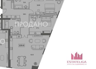 Продается 3-комнатная квартира, 110 м2, Москва, Мытная улица, 40к4, ЖК Скай Хаус