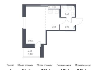 Продам квартиру студию, 24.4 м2, Колпино, жилой комплекс Новое Колпино, к34