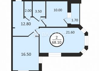 Продается 2-комнатная квартира, 68.1 м2, Нижний Новгород, Молодёжный проспект, 31к5, Молодёжный проспект