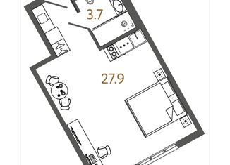 Продается квартира студия, 31.6 м2, Санкт-Петербург, Московский проспект, 103, муниципальный округ Московская Застава