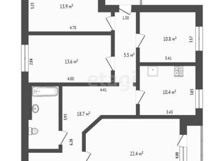 Продается 3-ком. квартира, 106.9 м2, Тюмень, улица Пермякова, 48/2