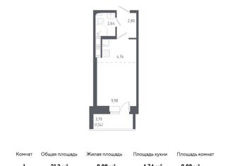 Продам квартиру студию, 21.3 м2, Колпино, жилой комплекс Новое Колпино, к34, ЖК Новое Колпино