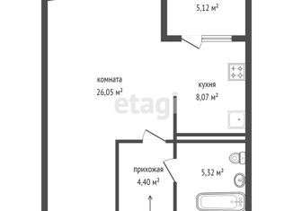 Продажа 1-комнатной квартиры, 44.3 м2, Екатеринбург, улица Бажова, 68, метро Площадь 1905 года