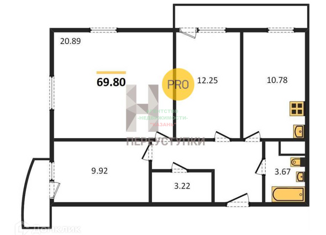 Продается 3-ком. квартира, 71.38 м2, село Усады, Уютная улица, 6