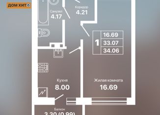 Продажа 1-комнатной квартиры, 34.06 м2, Евпатория, проспект Ленина, 25Вк1