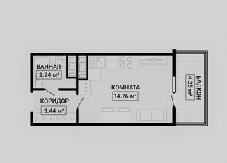 Продажа квартиры студии, 22.8 м2, Санкт-Петербург, ЖК Полис на Комендантском