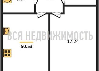 1-комнатная квартира на продажу, 45.89 м2, поселок Шуберское