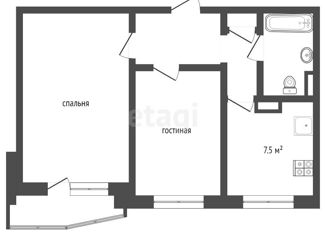 Продам 2-комнатную квартиру, 53.5 м2, Красноперекопск, 1-й микрорайон, 11
