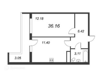 Продается 1-комнатная квартира, 34.1 м2, Кудрово, проспект Строителей, 16, ЖК Геометрия