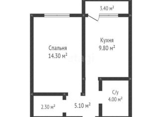 Продам 1-комнатную квартиру, 35.5 м2, Адыгея, Бжегокайская улица, 90/2к1