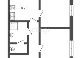 2-комнатная квартира на продажу, 46 м2, Самара, улица Осипенко, 126к4, Октябрьский район