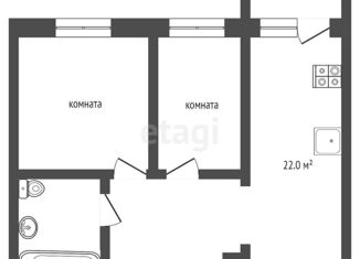 Продам 2-комнатную квартиру, 49 м2, Самарская область, улица Николая Панова, 25