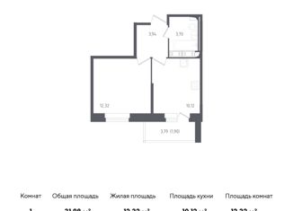 Однокомнатная квартира на продажу, 31.98 м2, Колпино, ЖК Новое Колпино, жилой комплекс Новое Колпино, к34