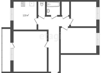 3-комнатная квартира на продажу, 65.8 м2, Тюмень, улица Восстания, 26, Калининский округ