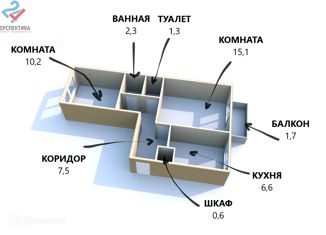 Продам 2-ком. квартиру, 43.6 м2, Новосибирск, Курганская улица, 26, Курганская улица