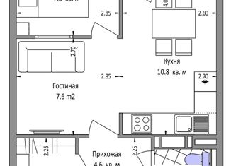 Продам 2-комнатную квартиру, 64.6 м2, Петрозаводск, улица Чапаева, 50, район Перевалка