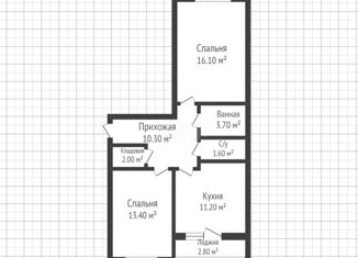 2-ком. квартира на продажу, 58.3 м2, Краснодар, улица им. Мурата Ахеджака, 12к4