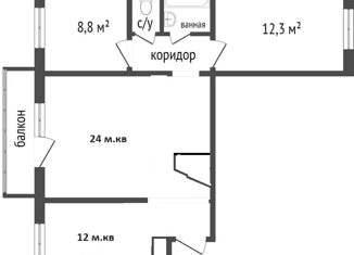 Продам трехкомнатную квартиру, 67.8 м2, Красноярск, улица 78-й Добровольческой Бригады, 4
