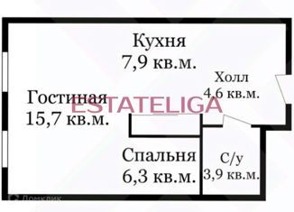 Продается 1-комнатная квартира, 37.5 м2, Москва, улица Лобачевского, 120к1