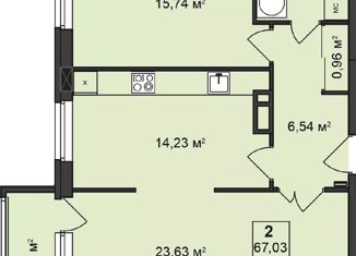 Продается двухкомнатная квартира, 67.03 м2, Нижний Новгород, улица Гоголя, 14, улица Гоголя