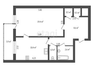 Продам 1-ком. квартиру, 43 м2, Санкт-Петербург, Морская набережная, 17к1