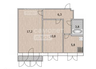 Продажа 2-ком. квартиры, 43.1 м2, Уфа, Парковая улица, 20